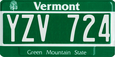 VT license plate YZV724