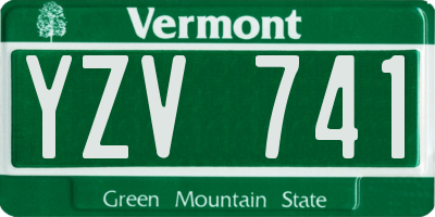 VT license plate YZV741