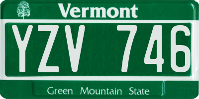 VT license plate YZV746