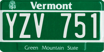 VT license plate YZV751