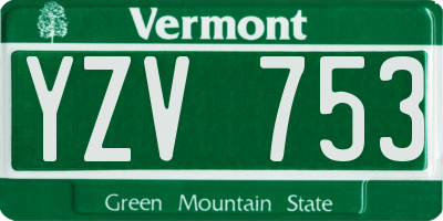 VT license plate YZV753