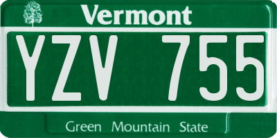 VT license plate YZV755