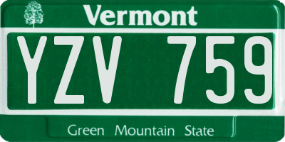 VT license plate YZV759