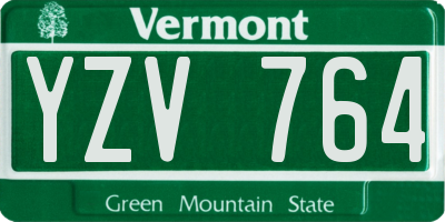 VT license plate YZV764