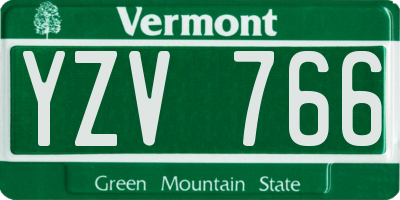 VT license plate YZV766