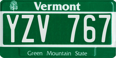 VT license plate YZV767