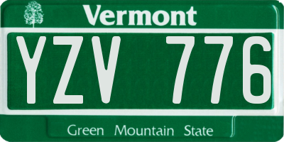 VT license plate YZV776