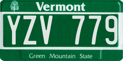 VT license plate YZV779