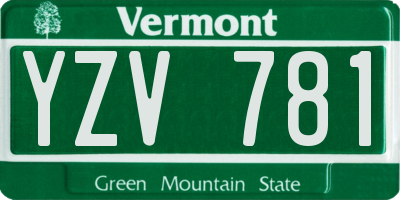 VT license plate YZV781