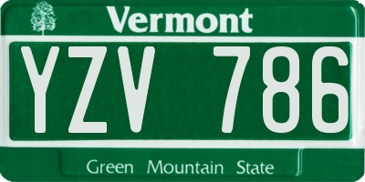 VT license plate YZV786