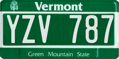 VT license plate YZV787