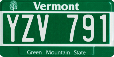 VT license plate YZV791