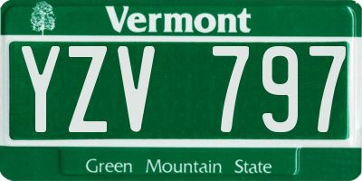 VT license plate YZV797