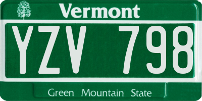 VT license plate YZV798