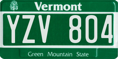 VT license plate YZV804