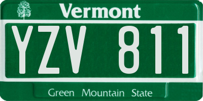 VT license plate YZV811