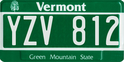 VT license plate YZV812