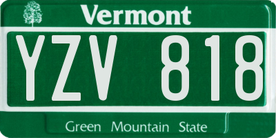 VT license plate YZV818