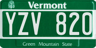 VT license plate YZV820
