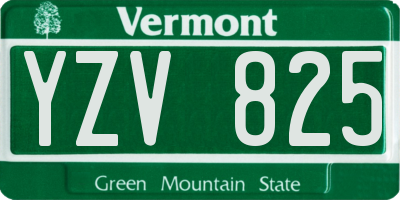 VT license plate YZV825