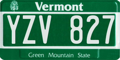 VT license plate YZV827