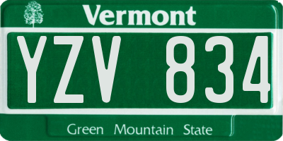 VT license plate YZV834