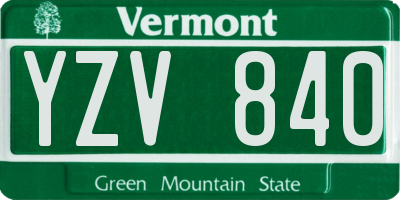 VT license plate YZV840