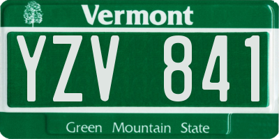 VT license plate YZV841