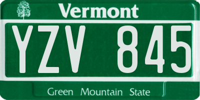 VT license plate YZV845
