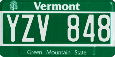 VT license plate YZV848