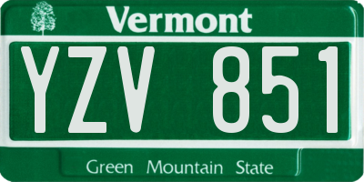 VT license plate YZV851