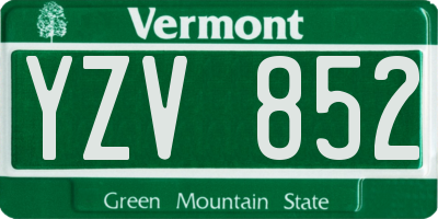 VT license plate YZV852