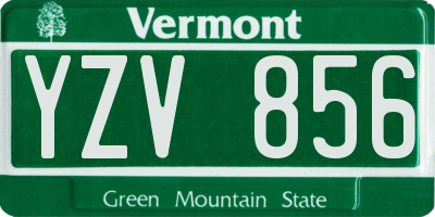 VT license plate YZV856