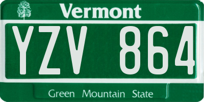 VT license plate YZV864