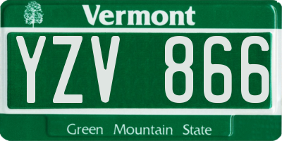 VT license plate YZV866