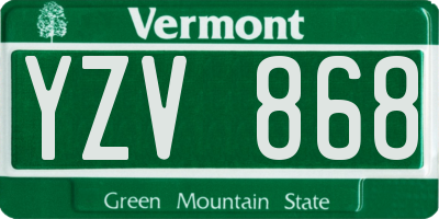 VT license plate YZV868