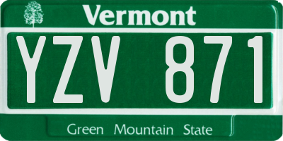 VT license plate YZV871