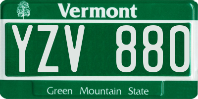 VT license plate YZV880