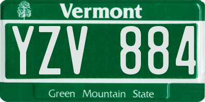 VT license plate YZV884