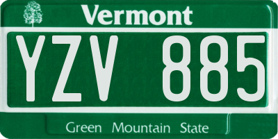 VT license plate YZV885
