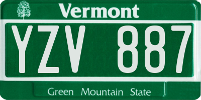 VT license plate YZV887