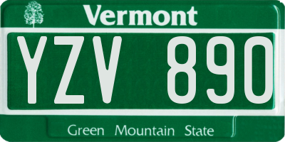 VT license plate YZV890