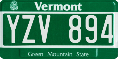 VT license plate YZV894