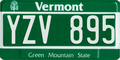 VT license plate YZV895