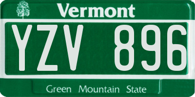 VT license plate YZV896
