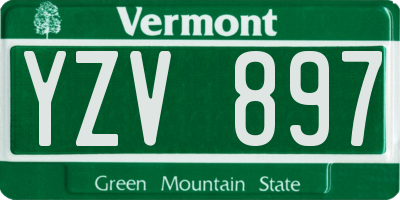 VT license plate YZV897