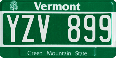 VT license plate YZV899