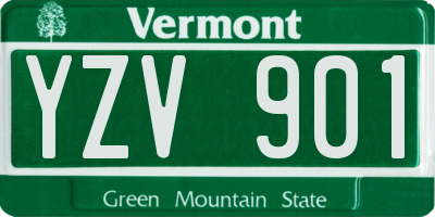 VT license plate YZV901