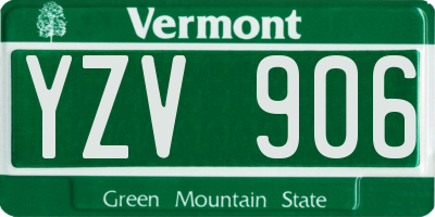 VT license plate YZV906