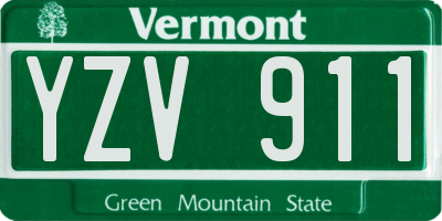 VT license plate YZV911